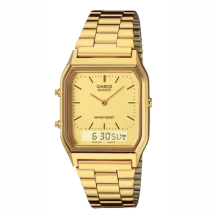 Casio Vintage AQ-230GA-9D Gold Stainless Steel Band Men Watch / Women Watch